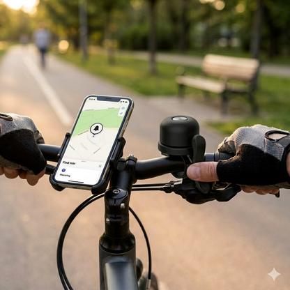 Ringklokke til Cykel med Integreret Tracker-skjuler – Anti-tyveri – Sort